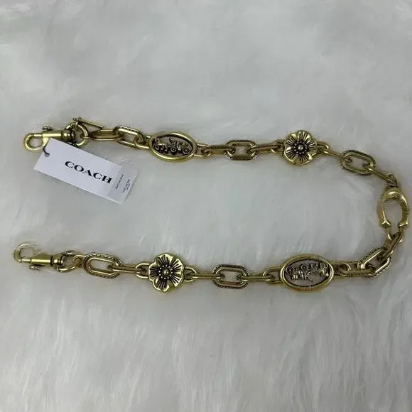 Coach Horse & Carriage Chain Strap In Brass/Brass CX180 NWT - Picture 3 of 8